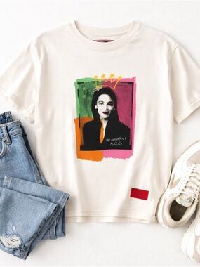 CHNGE AOC Graphic T-Shirt Organic Cotton Cream Tee Size Medium